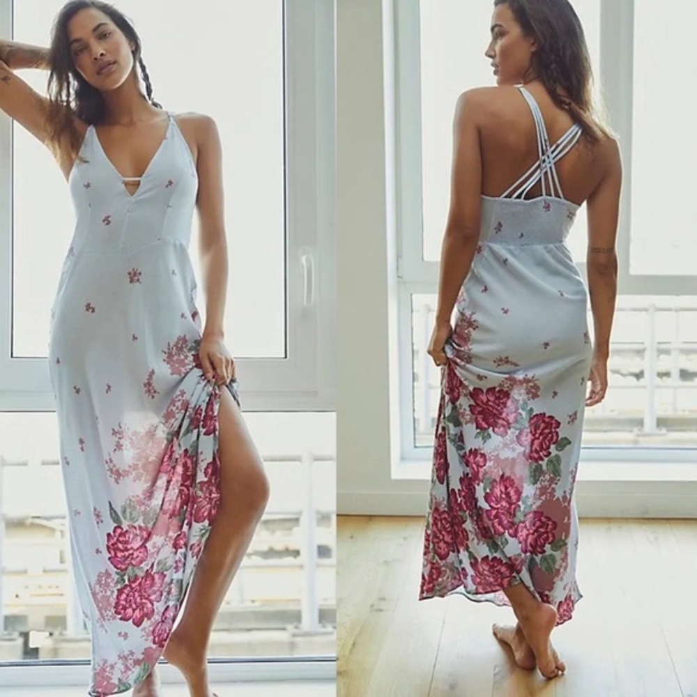 Free People Get To You Printed Maxi Slip NWT